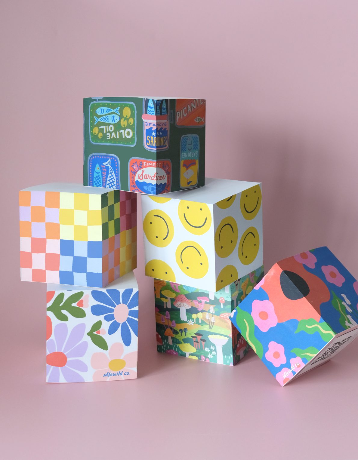Sticky Note Cube | Primary Blooms