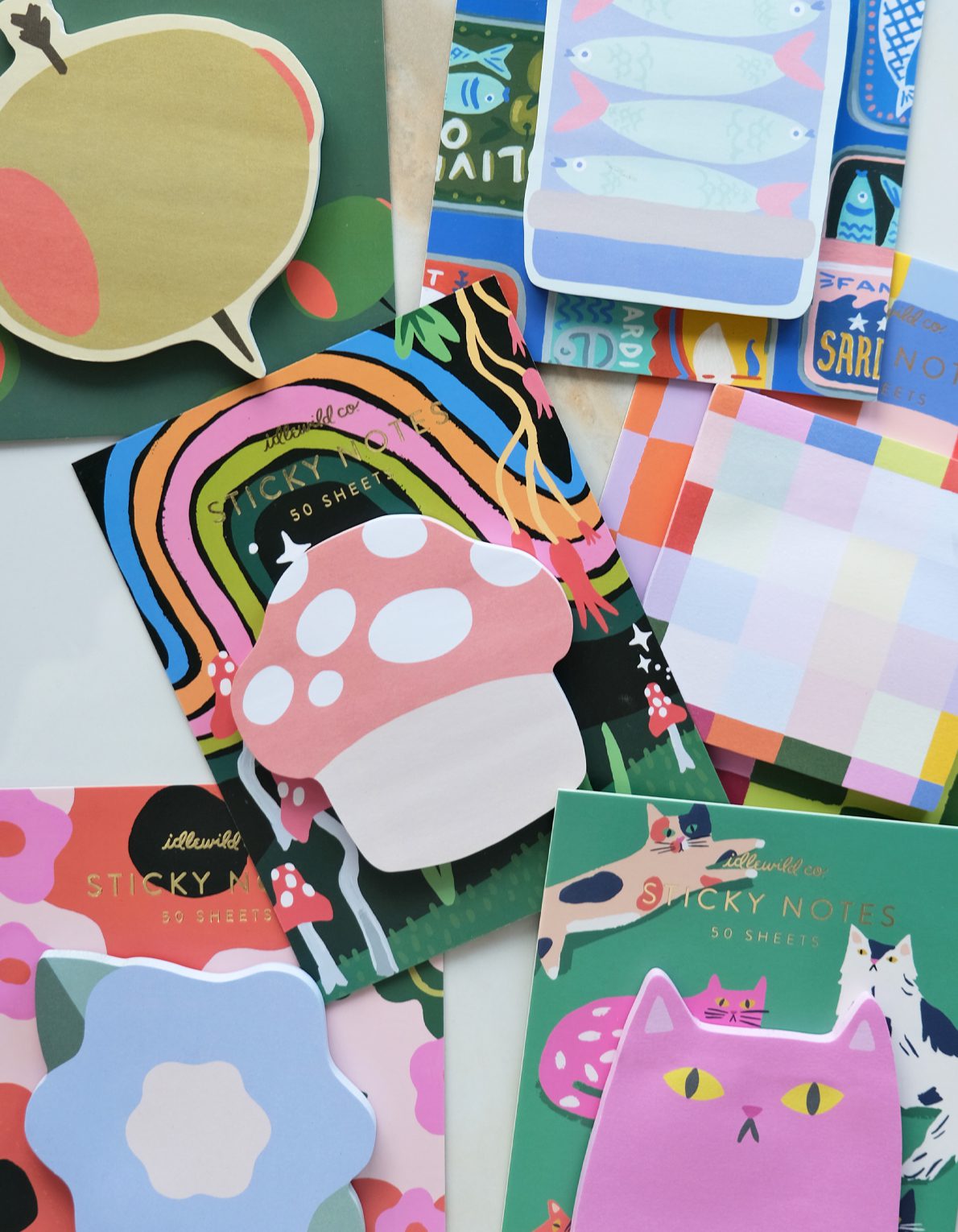 Die-Cut Sticky Note Pad | Pink Cat