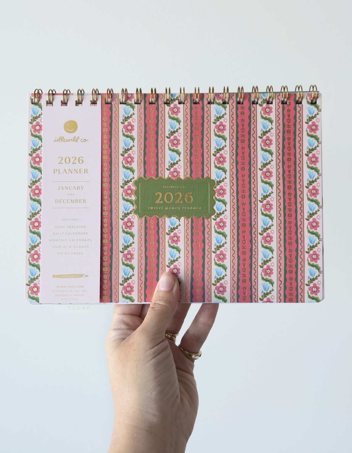 Block Print Stripes 2026 Desktop Planner