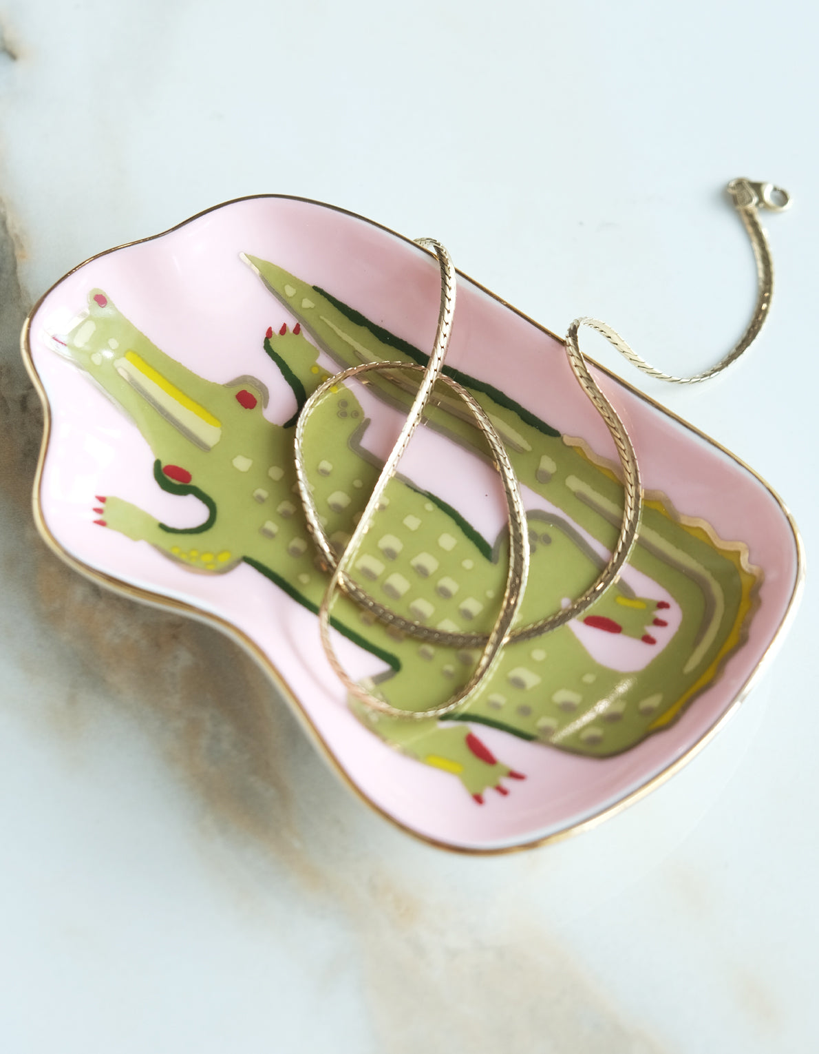 Porcelain Trinket Dish | Alligator