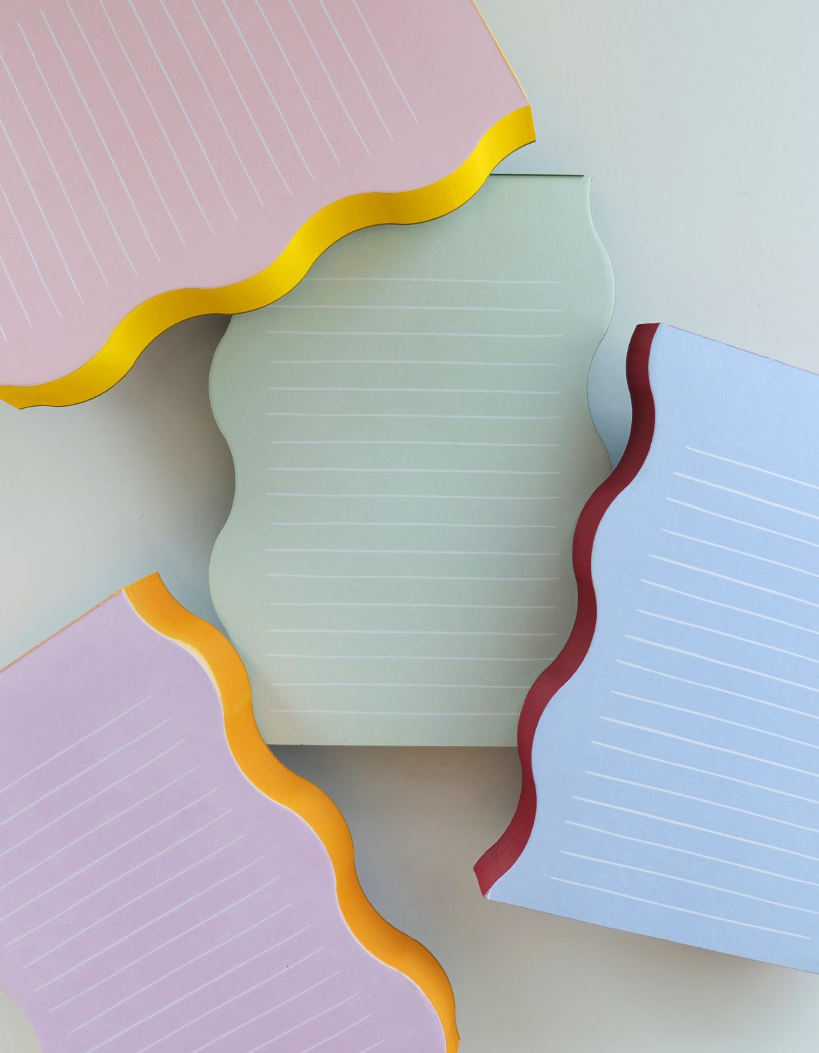 Wavy Shaped Notepad | Pink + Yellow