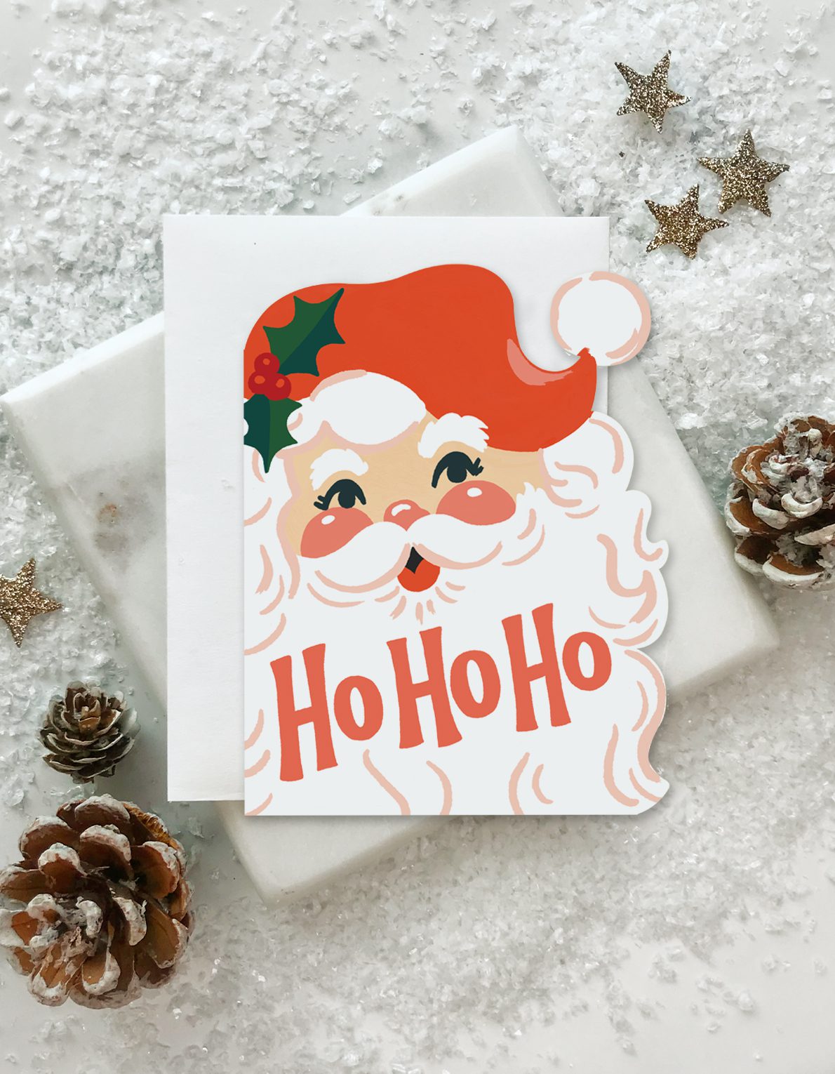 Christmas Greeting Card | Ho Ho Ho Die-Cut Santa