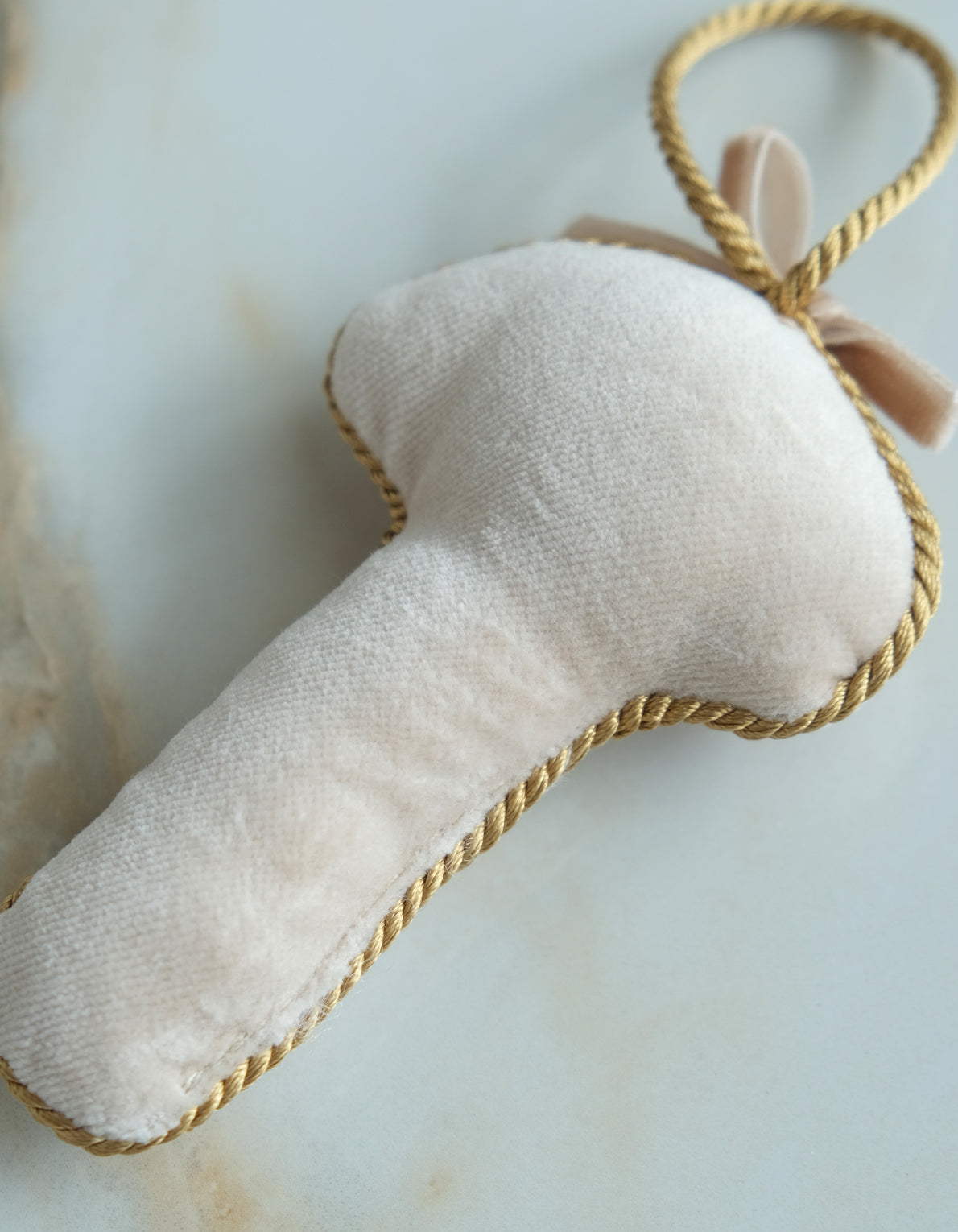Velvet Embroidered Ornament | Mushroom
