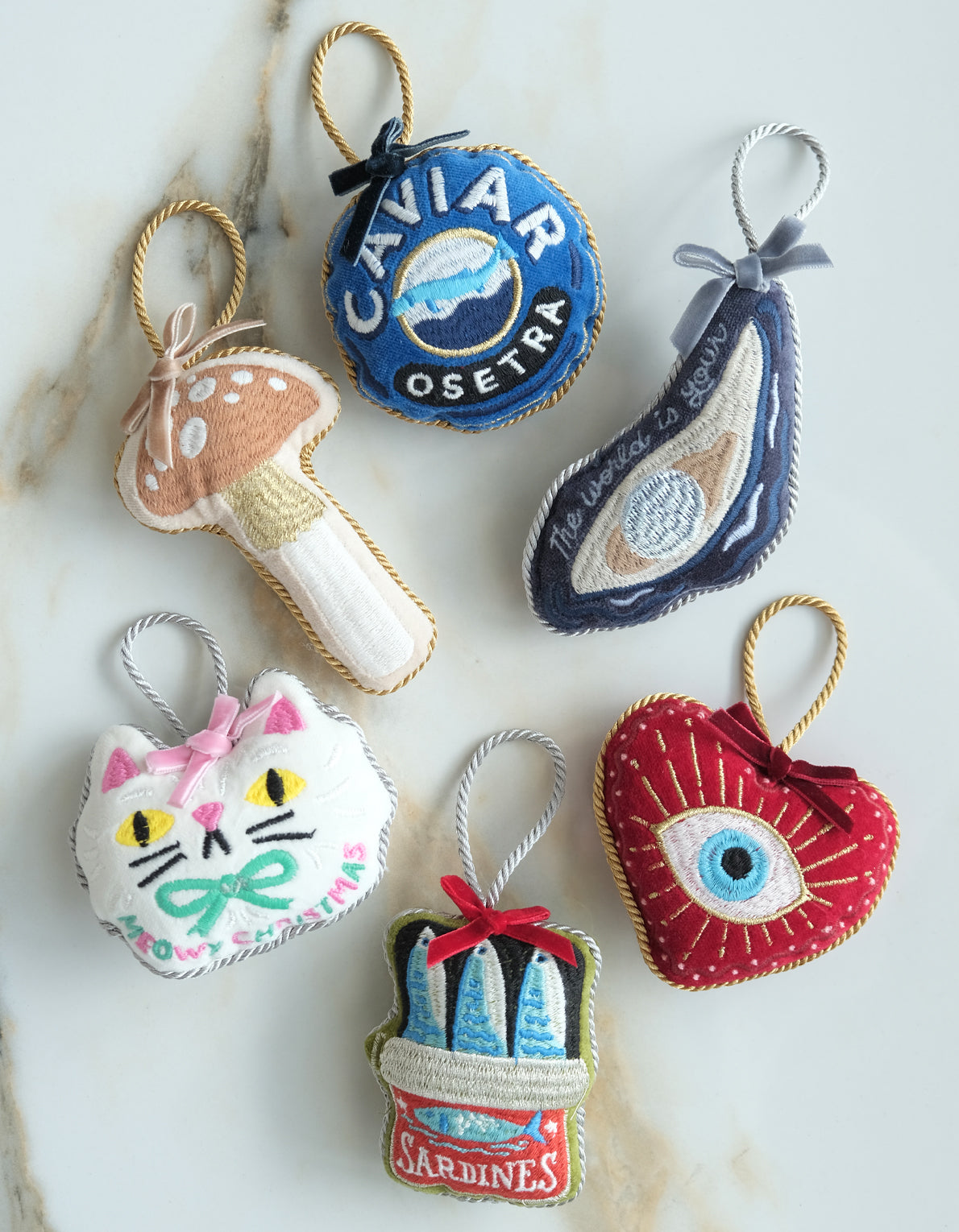 Velvet Embroidered Ornament | Caviar