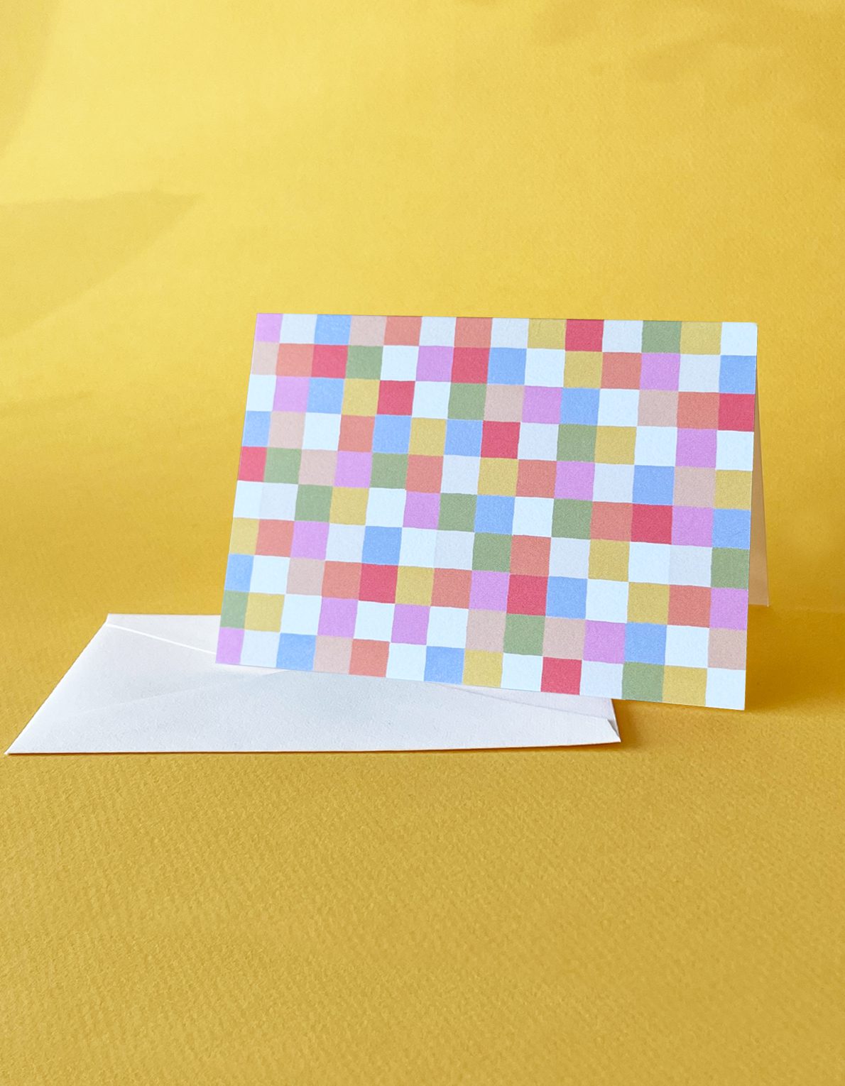 Note Cards, Boxed Set of 12 | Mini Rainbow Checks