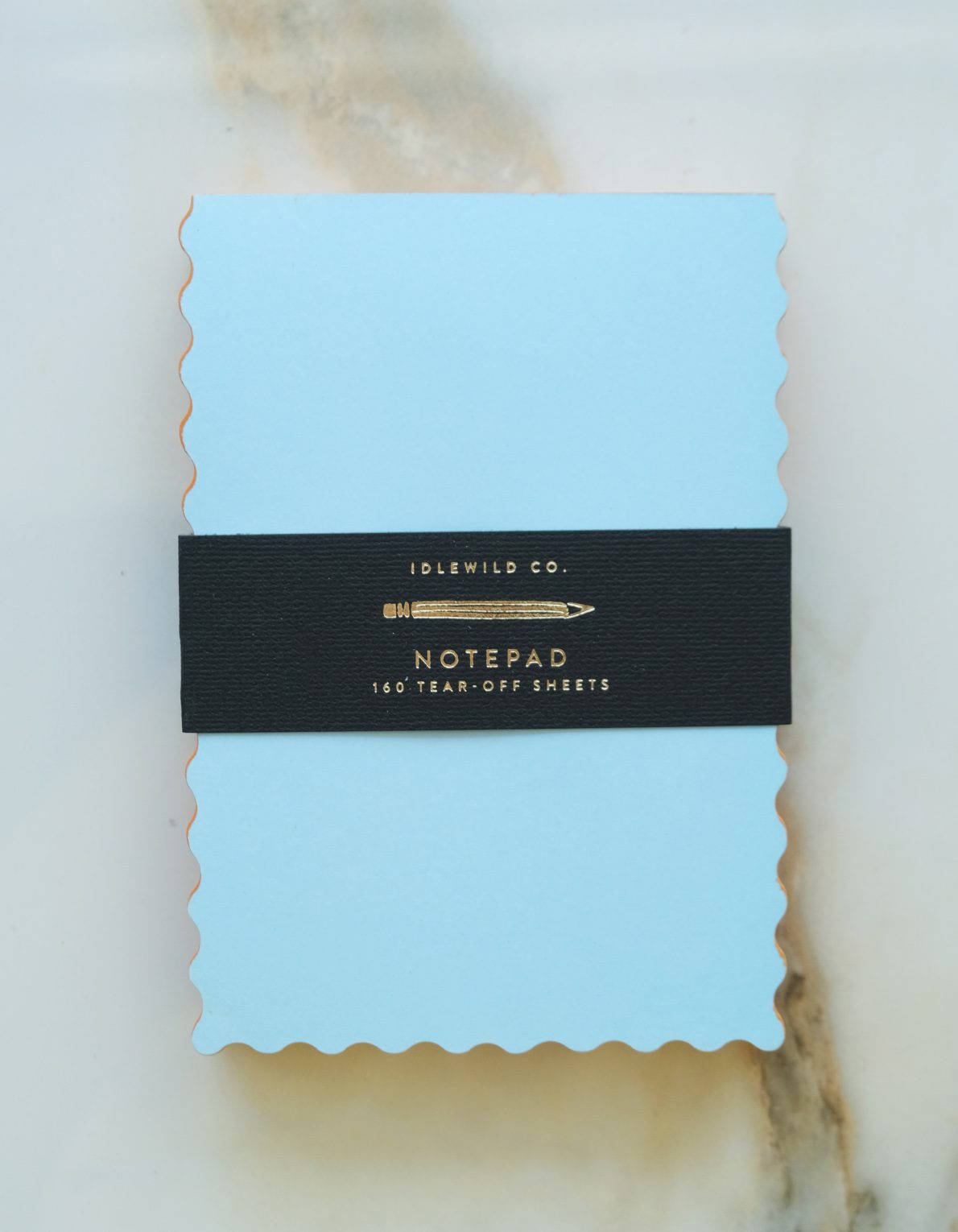 Mini Wave Shaped Notepad | Sky + Tangerine Edge