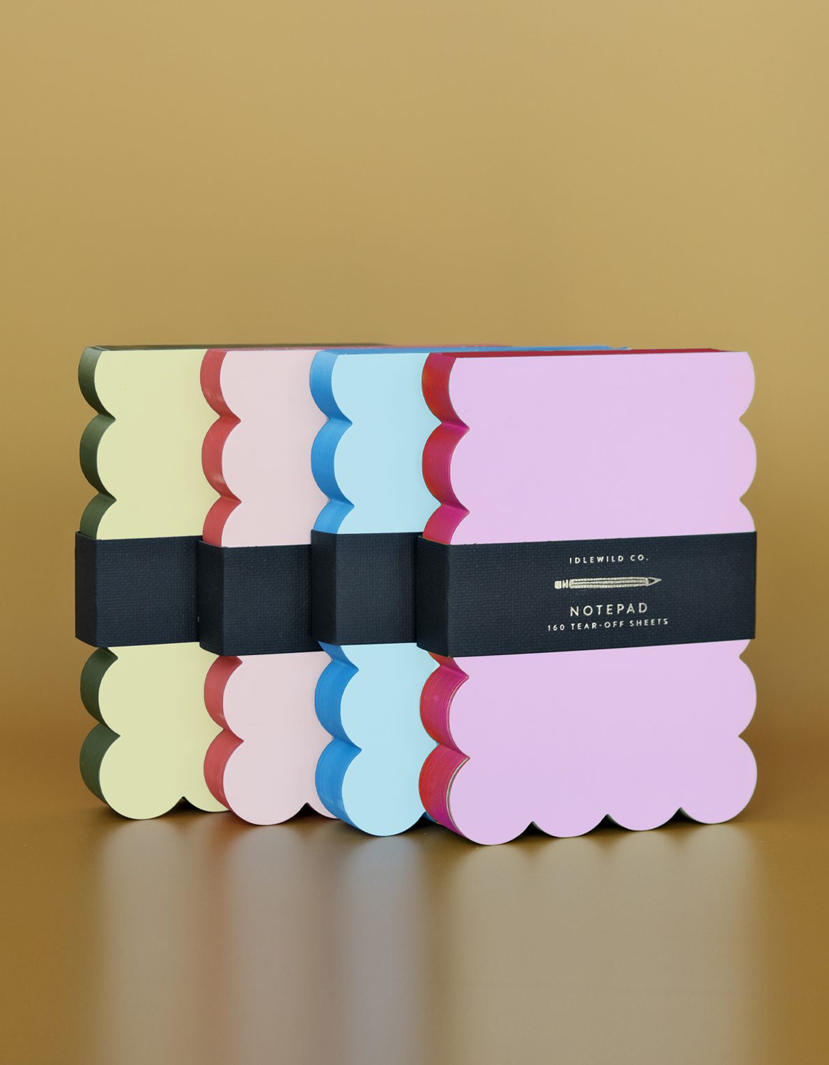 Scalloped Shaped Notepad | Chartreuse + Olive