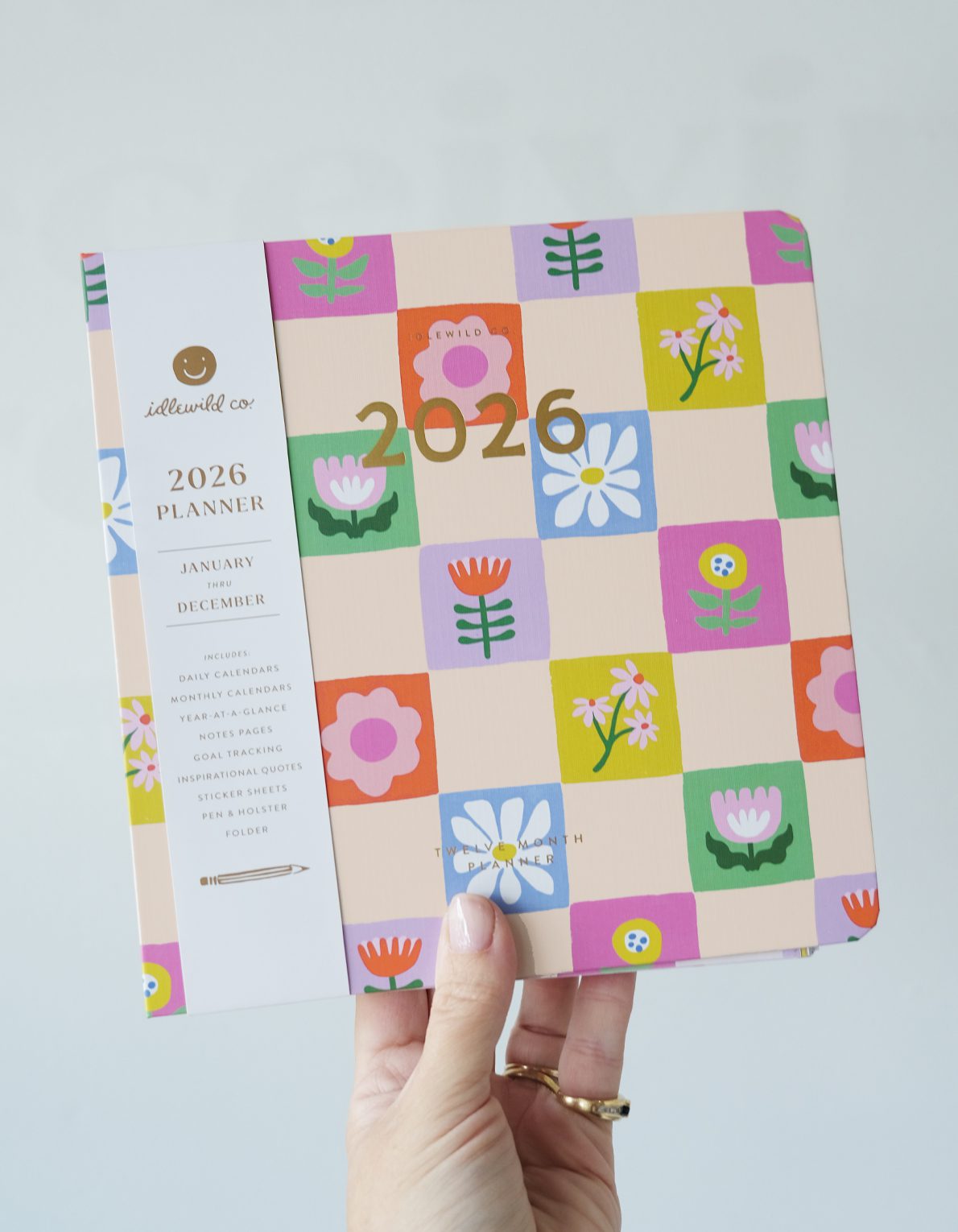 Floral Checks 2026 Hardcover Planner