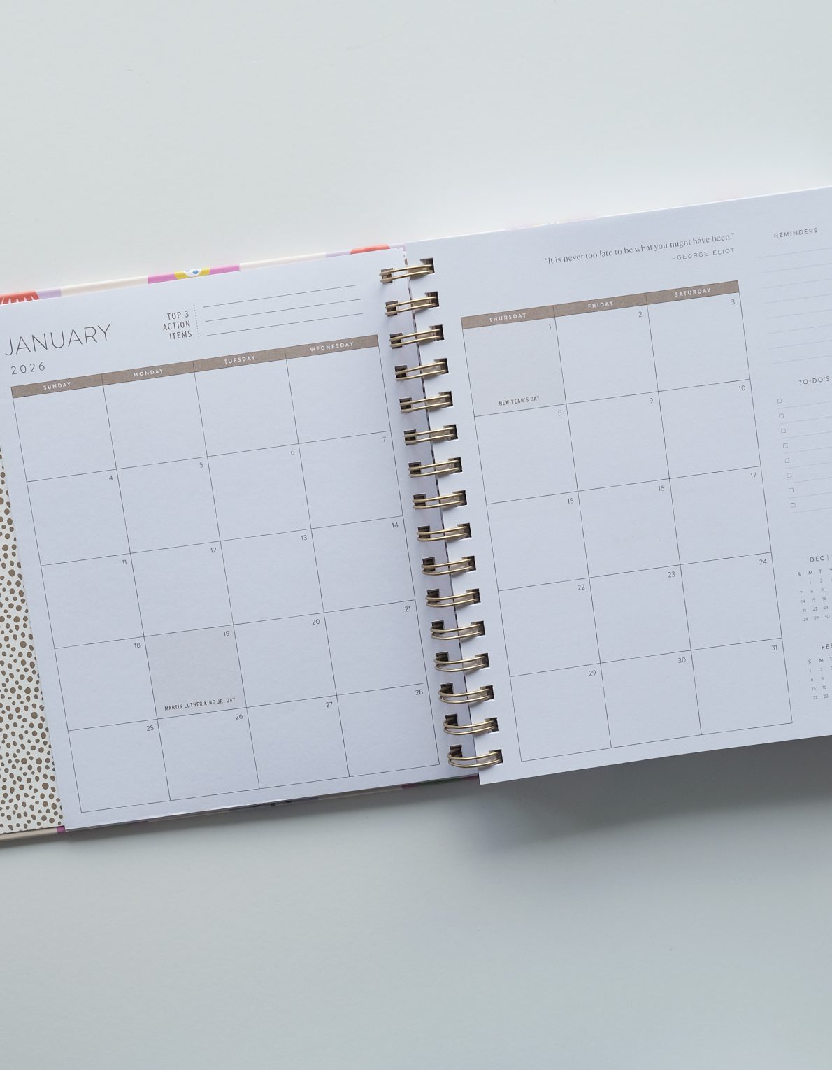 Floral Checks 2026 Hardcover Planner