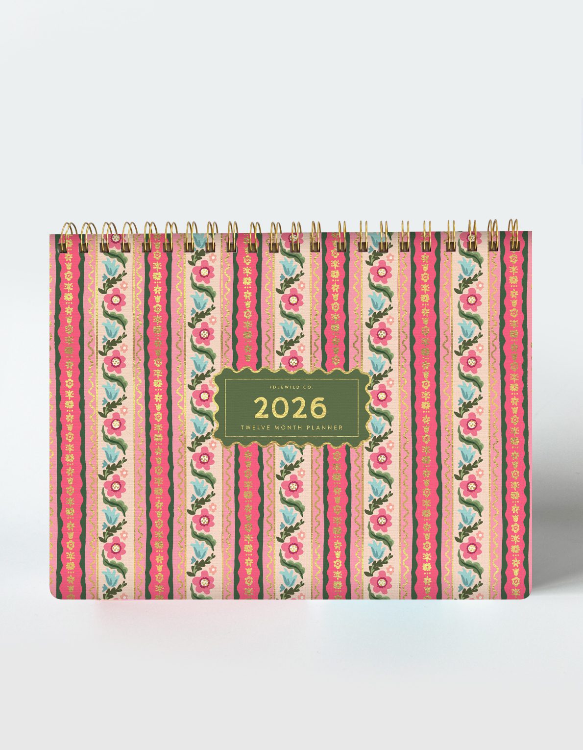 Block Print Stripes 2026 Desktop Planner