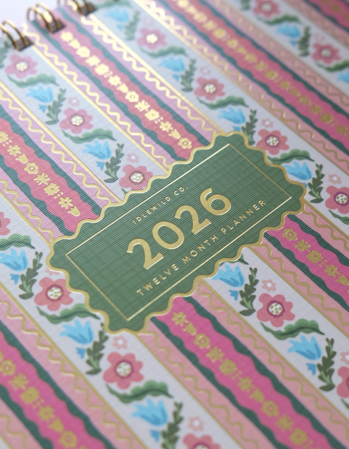 Block Print Stripes 2026 Desktop Planner