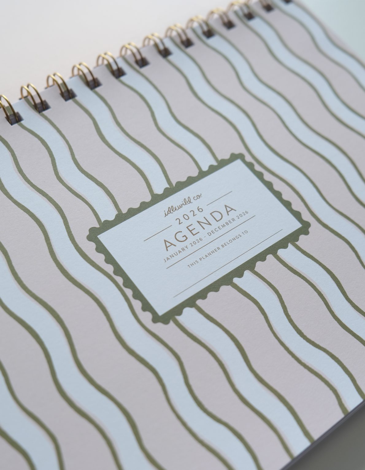 Block Print Stripes 2026 Desktop Planner