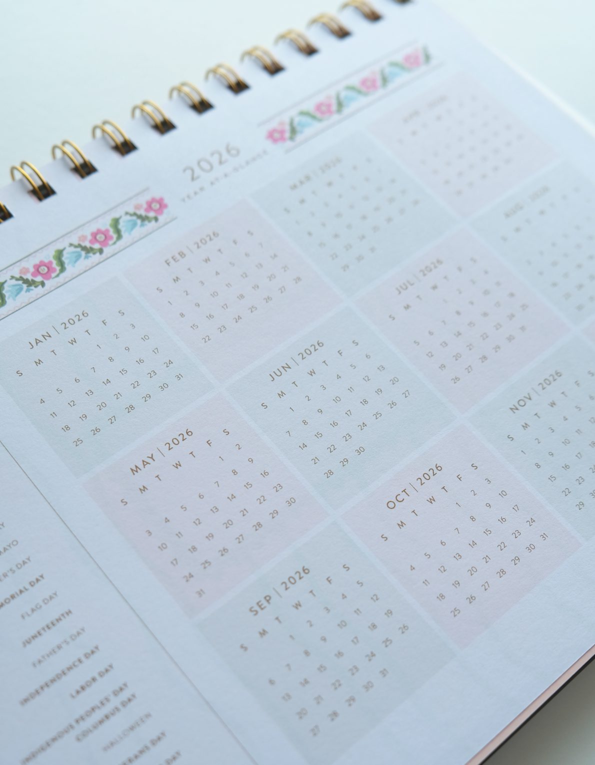 Block Print Stripes 2026 Desktop Planner