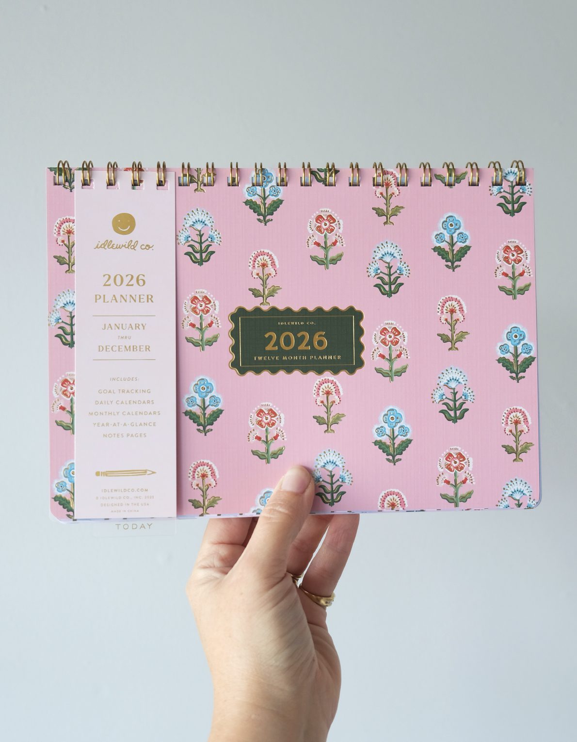 Block Print Floral 2026 Desktop Planner