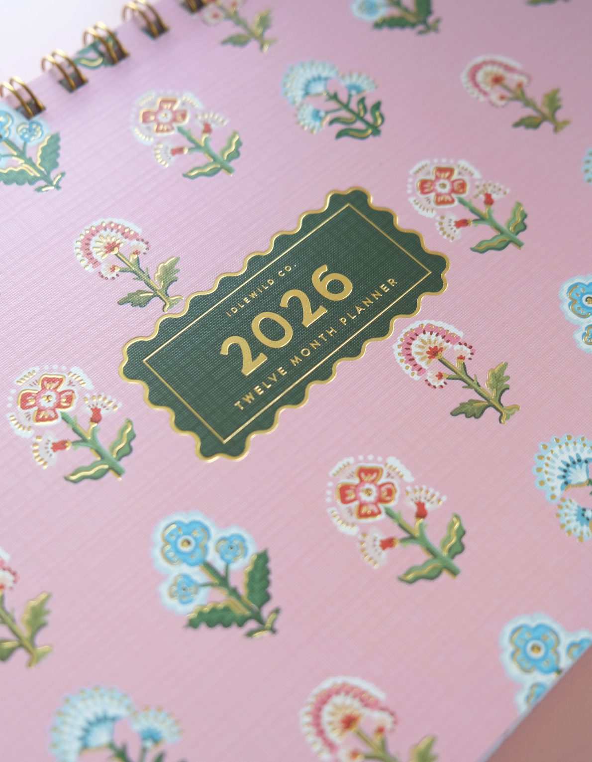 Block Print Floral 2026 Desktop Planner