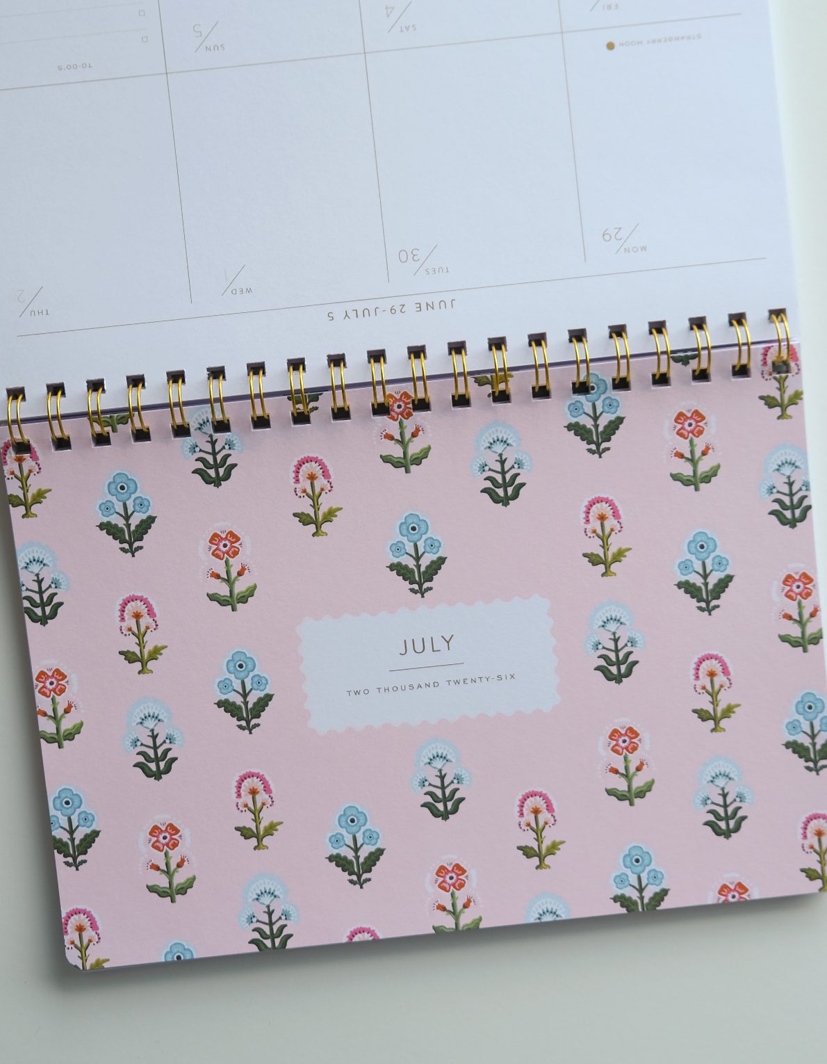 Block Print Floral 2026 Desktop Planner