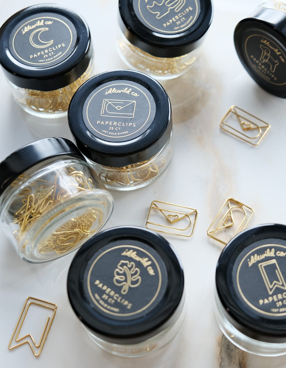Gold Plated Paper Clips (Jar of 25) | Dog